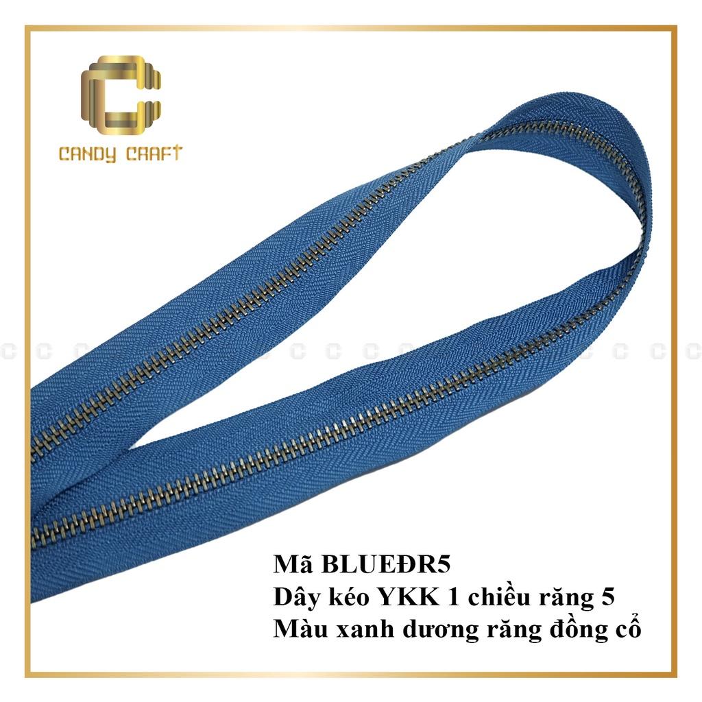 Dây kéo 1 chiều răng đồng cổ size 5 - size 3