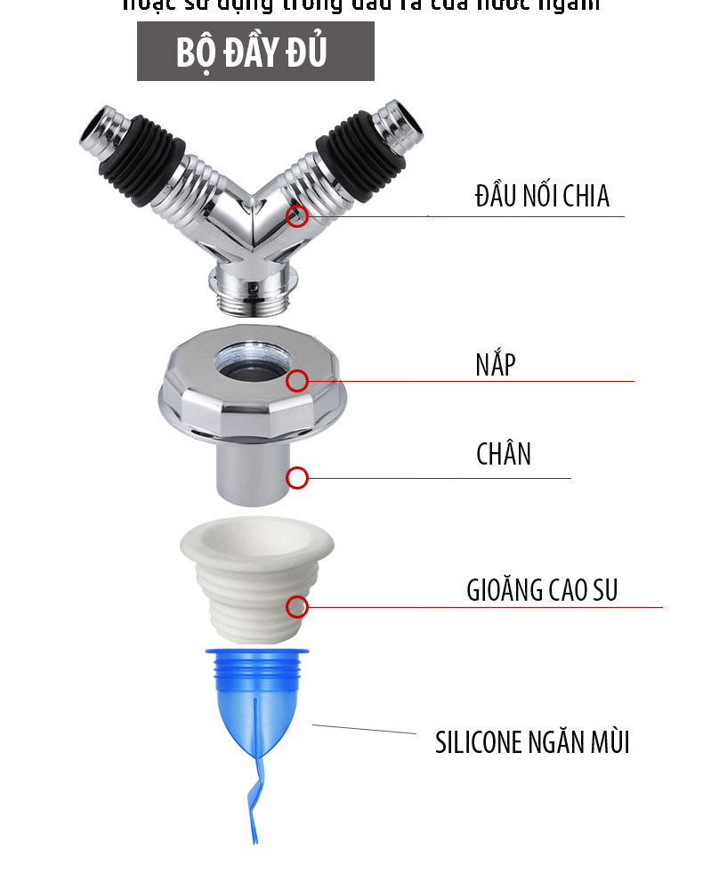 Bộ thoát nước máy giặt, thoát nước thải kiêm chống mùi hôi, ngăn côn trùng trào ngược MH3111