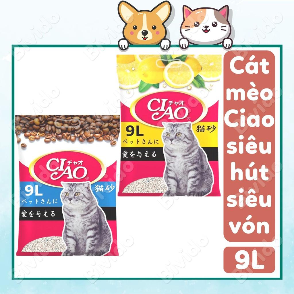 Cát mèo cát vệ sinh Ciao siêu thấm và siêu vón cục túi 9L - Bivido
