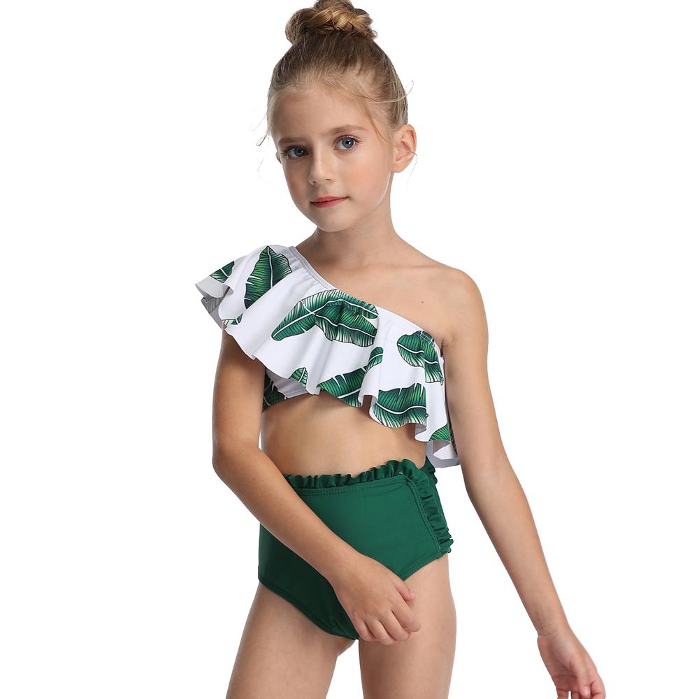 Cao Cấp Chia Đồ Bơi Cho Bé Gái Ngoài Trời Tắm Bơi Bikini Phù Hợp Với Trẻ Em Xù Bãi Biển Đồ Bơi Bodysuit