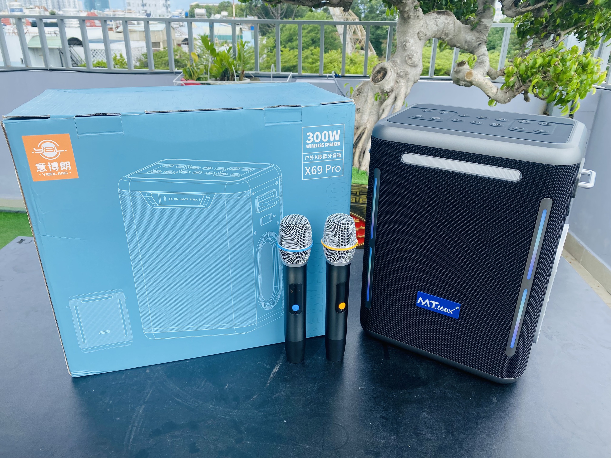 Loa Xách Tay Bluetooth 5.3 MTMAX X69 Pro, Công Suất 300W Mạnh Mẽ, Cho Âm Thanh Sống Động, Chân Thật, Tích Hợp Công Nghệ Chống Nước IPX6, DSP Cho Âm Thanh Chuẩn, Thích Hợp Giải Trí Gia Đình, Hàng Chính Hãng