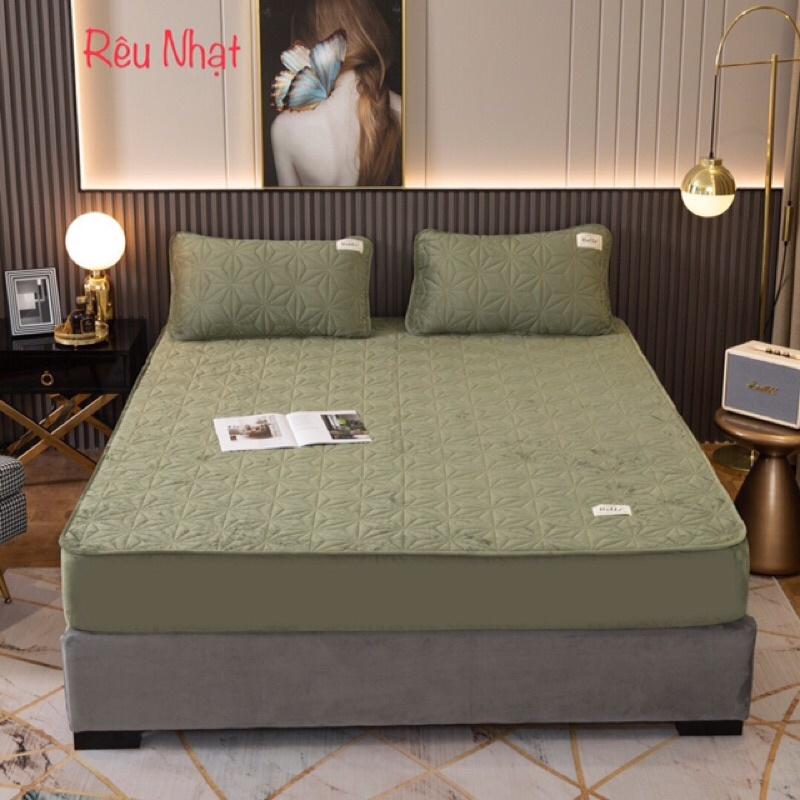 Thảm nỉ nhung trần trám 2m2 3 món với thiết kế túi bên hông