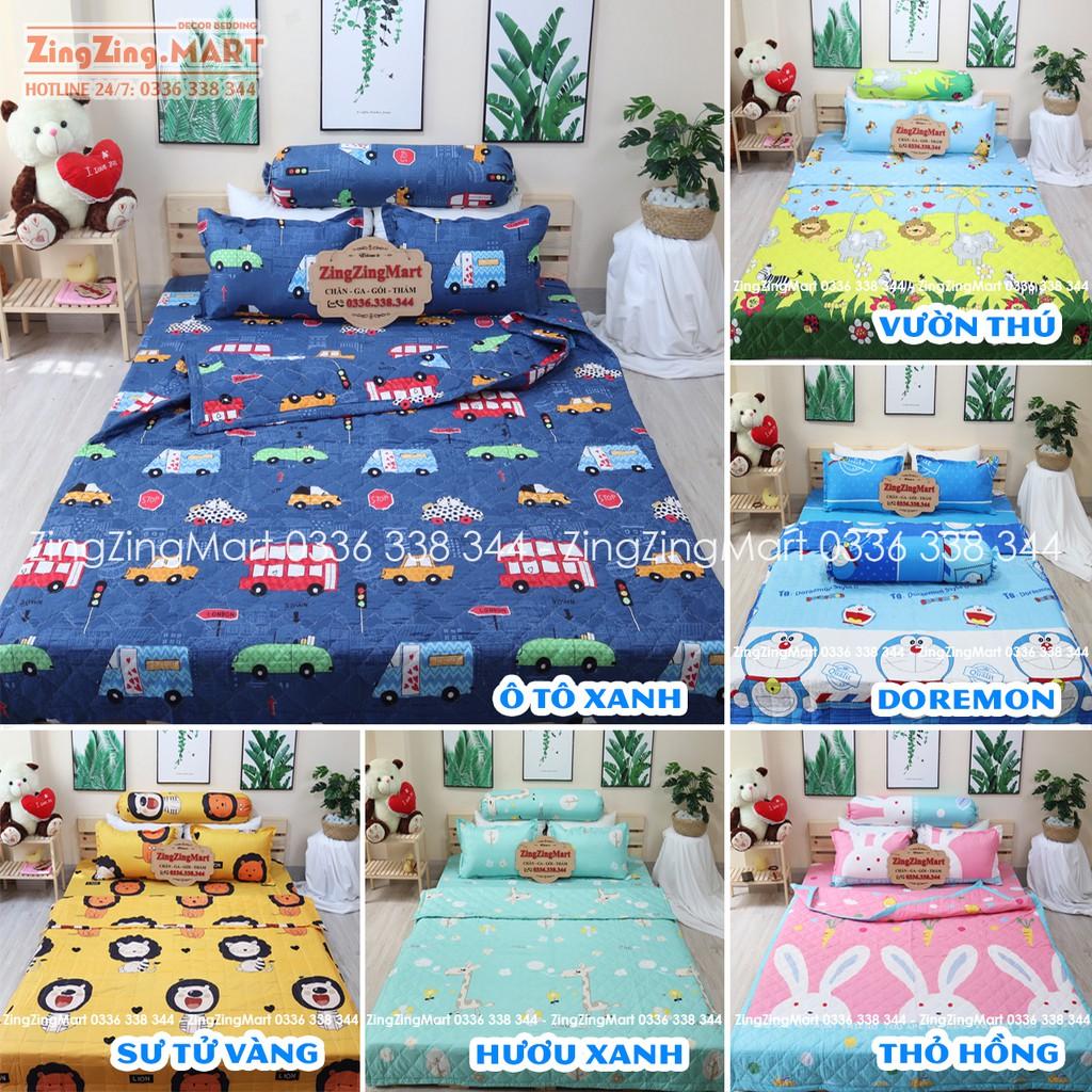 Set chăn hè Tam Giác Ghi thương hiệu Cotton poly 5 món