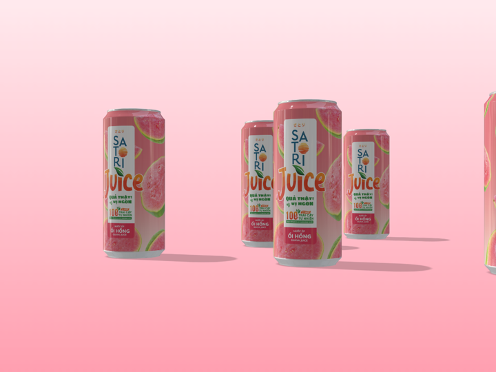 Pack 2 vị nước ép trái cây Satori Juice Ổi + Me - 250ml (pack/ 6 lon)