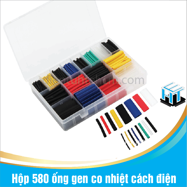 Hộp 580 ống gen co nhiệt cách điện nhiều màu nhiều kích cỡ