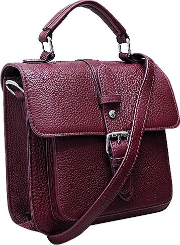 Túi Đeo Chéo Nữ ELMI Da Bò Thật Cao Cấp Màu Đỏ Đô ET802. KT: 19x18x9cm