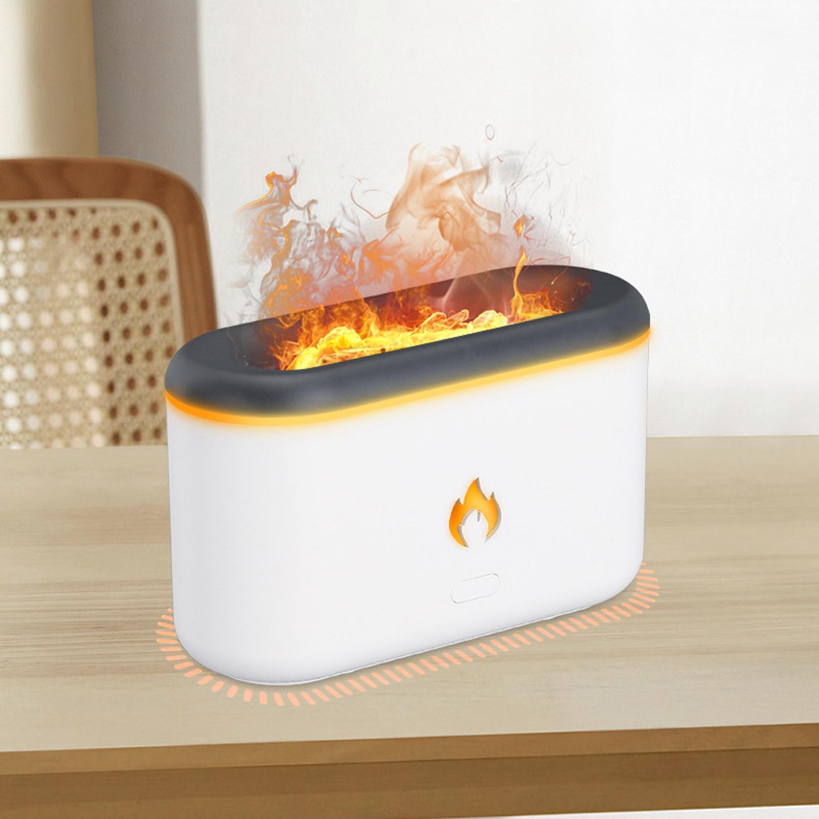 300ml Air Humidifier 3D Flame USB Night Lamp Essential Oil Diffuser for Home Desktop