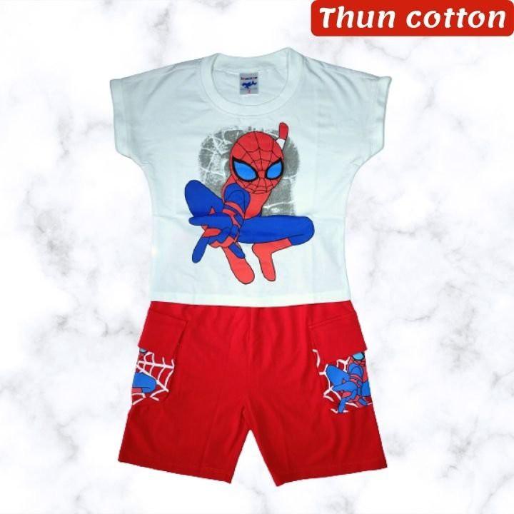 Bộ quần áo trẻ em hình siêu nhân - người nhện từ 11-43kg. Chất thun cotton 4 chiều - HN.Store1115