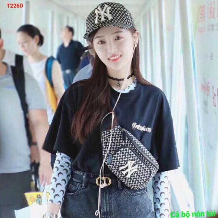 Bộ NÓN + TÚI N.Y Đeo Chéo Nam nữ phong cách Hàn Quốc TX361