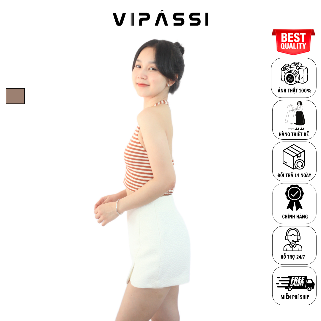 VIPÁSSI Áo Thun Croptop Dây Hở Lưng Ngang Eo