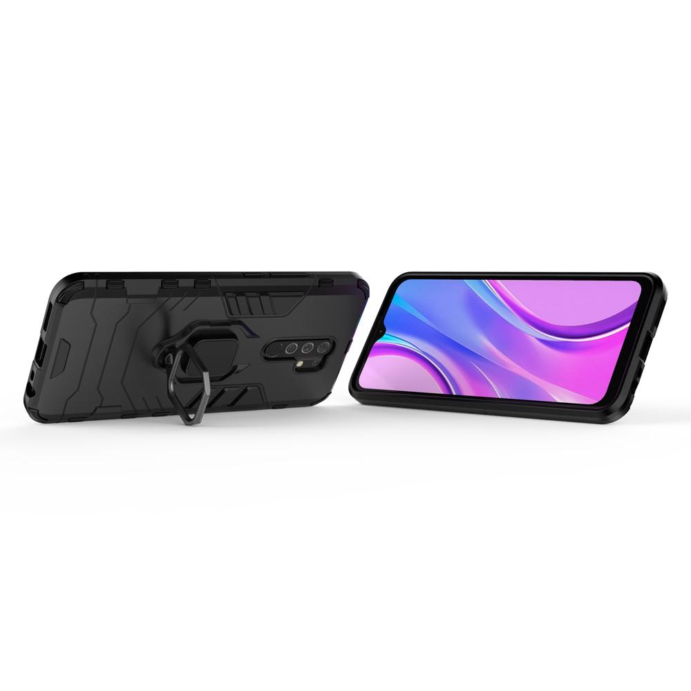 Ốp lưng cho Xiaomi Redmi 9 iron man chống sốc kèm nhẫn xoay chống xem video bảo vệ camera
