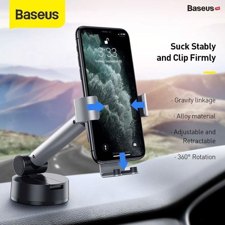 Gía đỡ điện thoại gắn taplo hoặc kính lái ô tô thương hiệu Baseus SUYL-JY01 - Hàng Chính Hãng