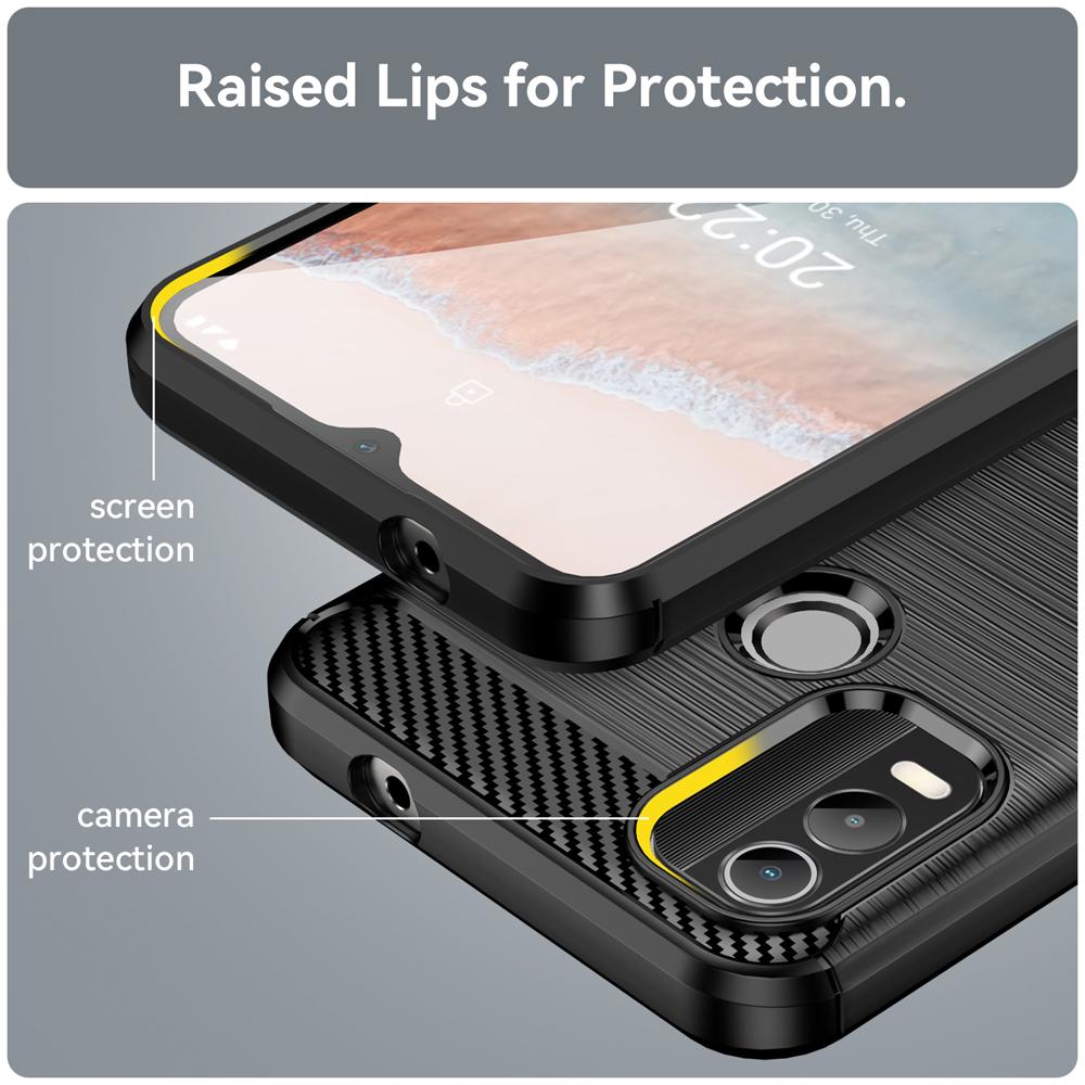 Ốp lưng dành cho Nokia C21 Plus ốp silicone mềm Carbone phay xước chống sốc chống vân tay