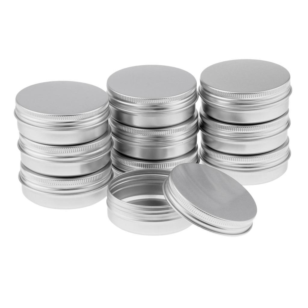 10 X 60ml Mỹ Phẩm Nhôm Tròn Kem Rỗng Lip Balm Hộp đựng Lọ Tin