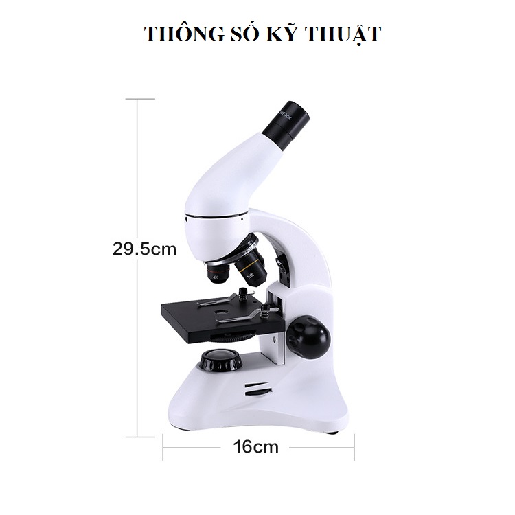 Bộ kính hiên vi sinh học soi ấu trùng, tế bào phóng đại 1200 lần siêu nét có đèn trợ sáng cao cấp UX002- Hàng nhập khẩu (Tặng bộ 100 miếng dán dạ quang hình ngôi sao)