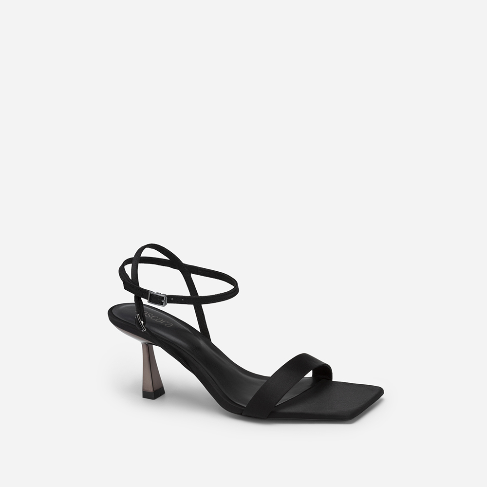 Vascara Giày Sandal Ankle Strap Quai Ngang Satin - SDN 0734