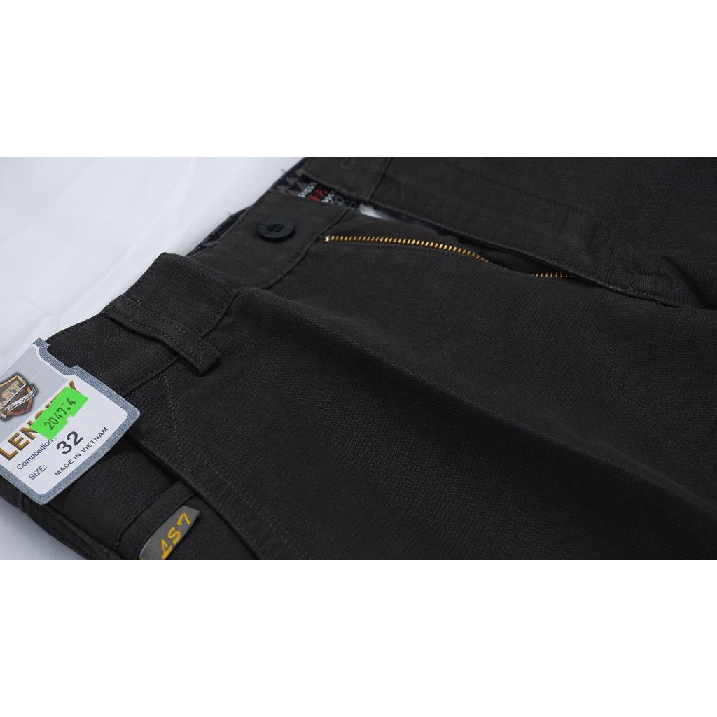 Quần Kaki Cao Cấp Phong Cách Công Sở LENCITY Cotton Thoải Mái Co Giãn Siêu Nhẹ Dáng Âu Nam Nâu Đen 2047LTC4