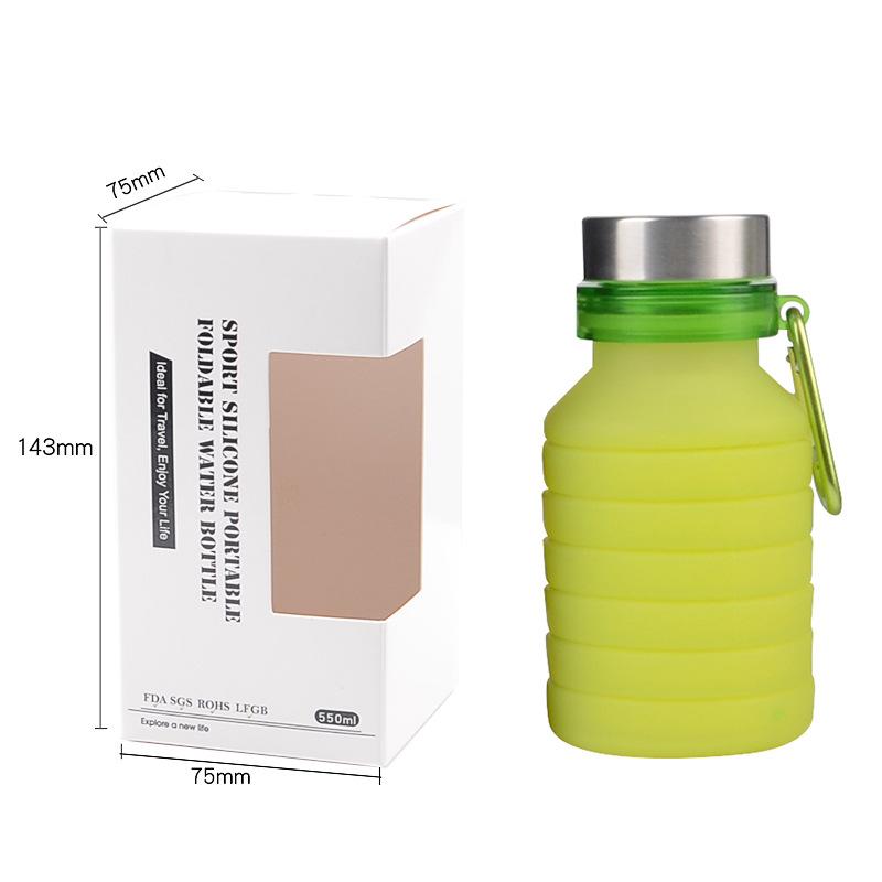 Ốp Nước Di Động Gấp Gọn Cốc Bình Trái Cây Chống Rò Rỉ Thể Thao Đi Xe Đạp Du Lịch Cắm Trại Bình Có Nắp Đậy