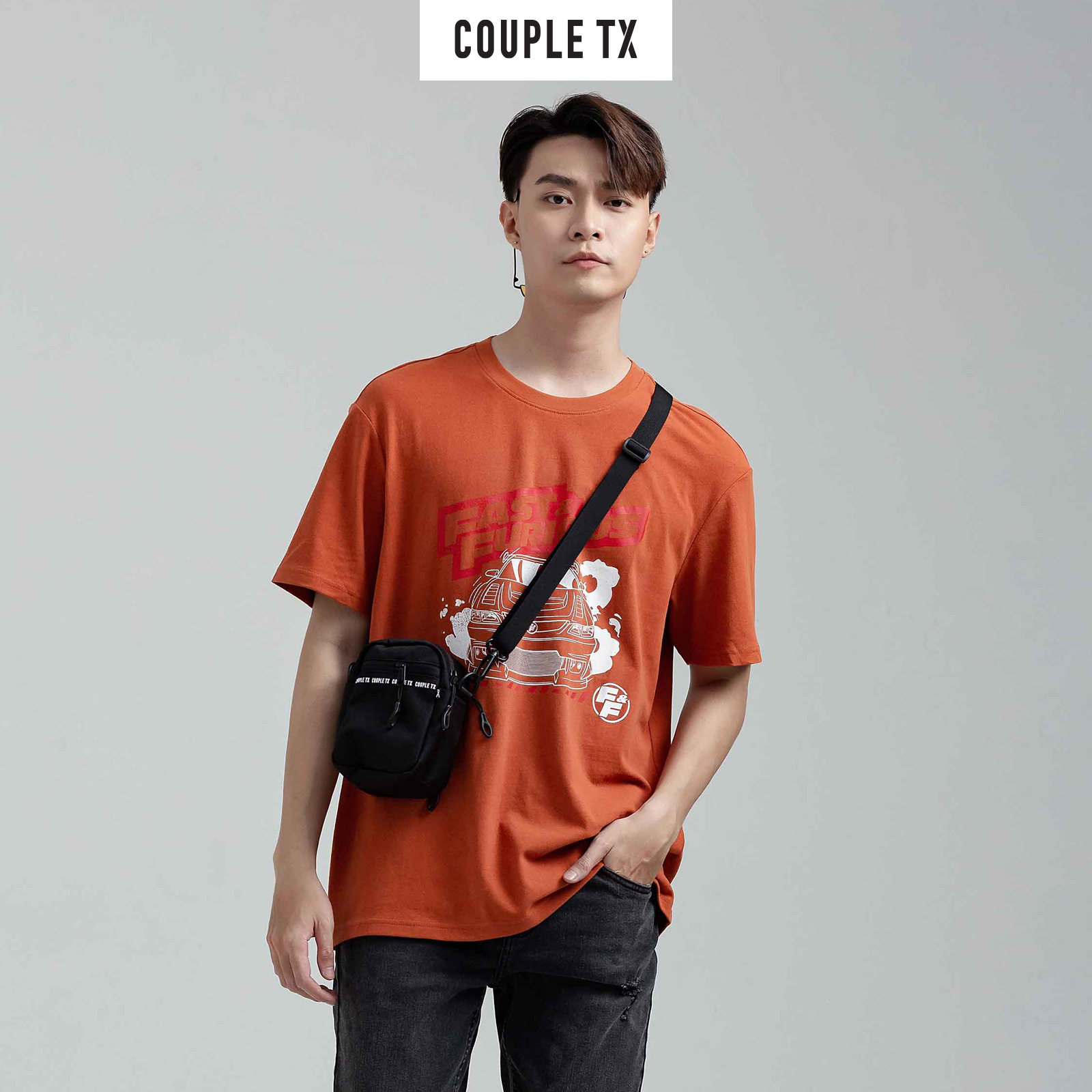 COUPLE TX - Áo Thun Nam Cotton IN XE FF MTS 1179