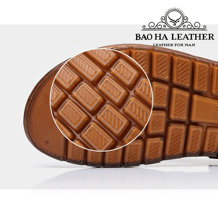 Dép nam quai hậu da bò thật BHD9808 Dép sandals nam quai ngang