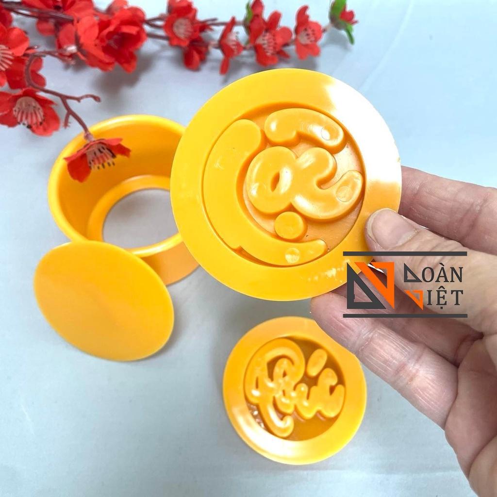 Khuôn TRÒN NHẤN XÔI sắc nét - hình PHÚC LỘC THỌ 8,10,12 cm - NHỰA VIỆT NAM, AN TOÀN CHO SỨC KHOẺ.