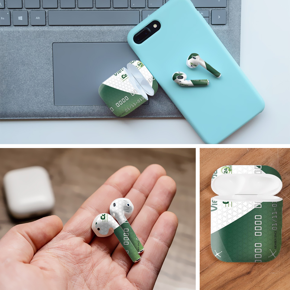 Miếng dán skin chống bẩn cho tai nghe AirPods in hình Thẻ ATM - tvcb02 (bản không dây 1 và 2)