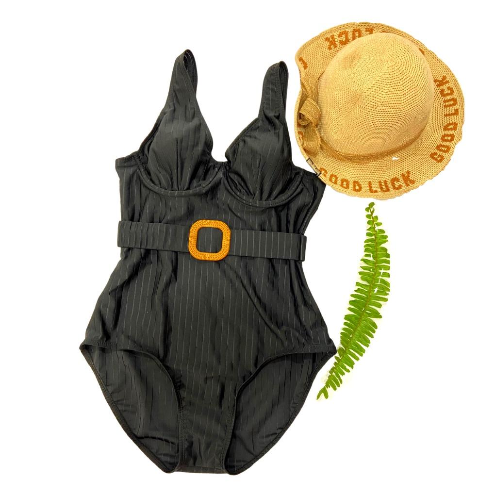 Bikini, Đồ Bơi Đi Biển Một Mảnh Thân Liền Khoen Gỗ Vuông Sexy LT-022