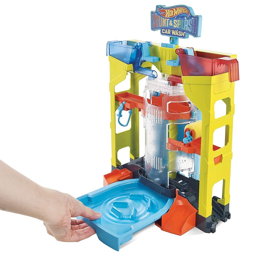 Đồ Chơi Mô Hinh Trạm Rửa Xe Trên Không Stunt &amp; Splash Car Wash - Hot Wheels GRW37