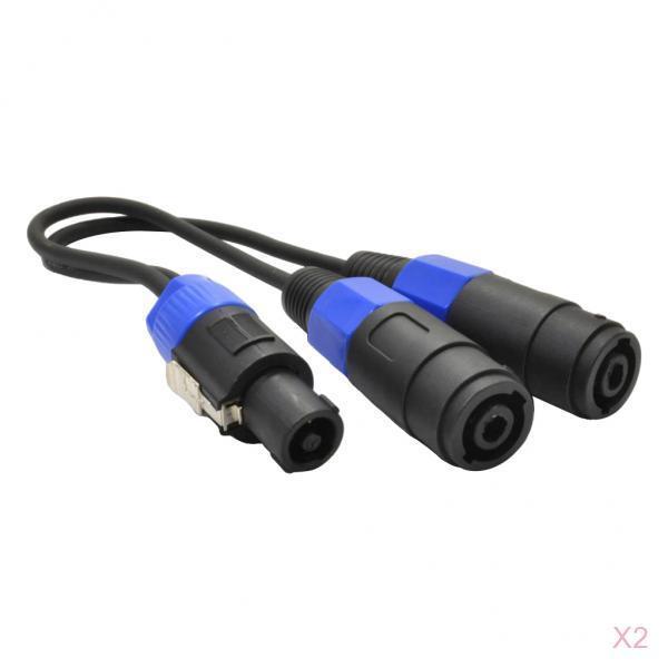 2pcs 0. PA Splitter to Dual Fe Speakers Cable Cord