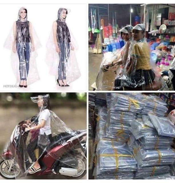 Áo Mưa Trong 2 Mũ & 1 Mũ PP