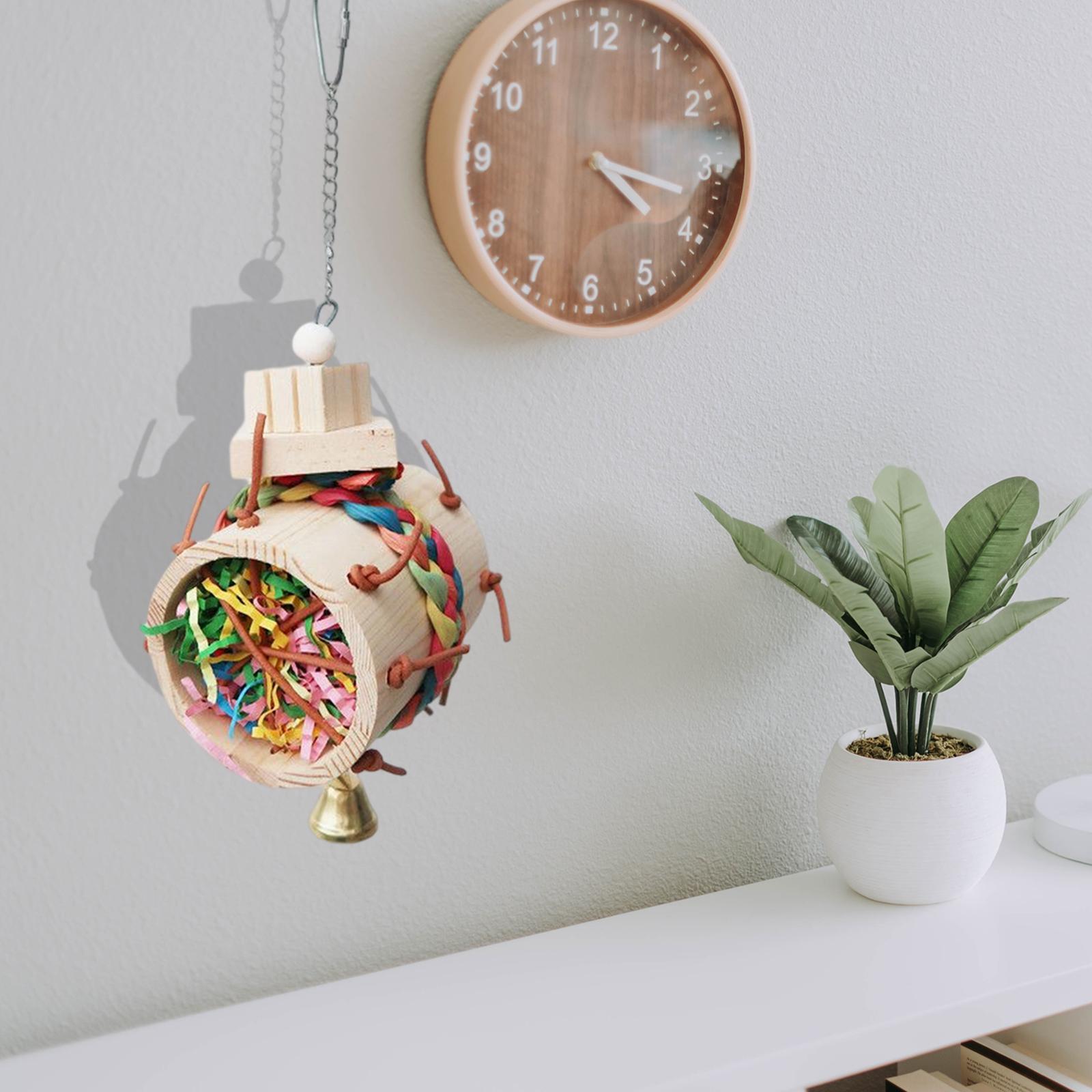 Parrot Chewing Toys Wooden Cage Hanging Accessories for Parakeet