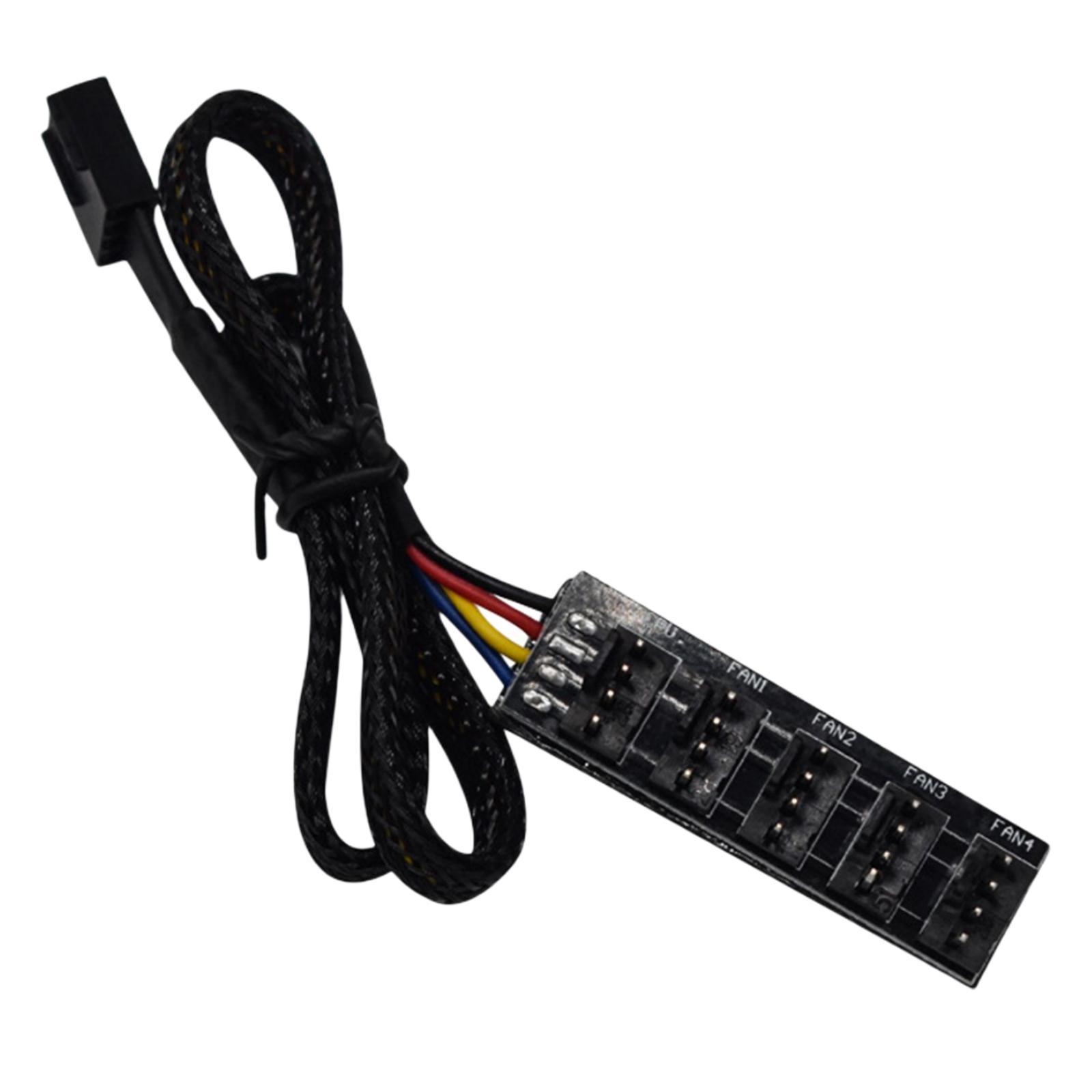 35cm 1 to 5 4-Pins PWM Fan CPU Hub Power Extension Cable ,1 to 5 Way, Fan Splitter Cable Hub, for Chasis Cooler PC Case Converter Adapter