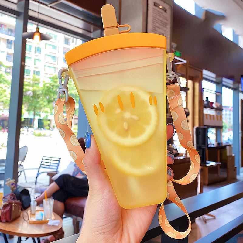 Bình Nước Nhựa Dễ Thương Dưa Hấu Kem Bình Nước Có Ống Hút Bình Chống Rơi Di Động Popsicle Cốc Trẻ Em Nước