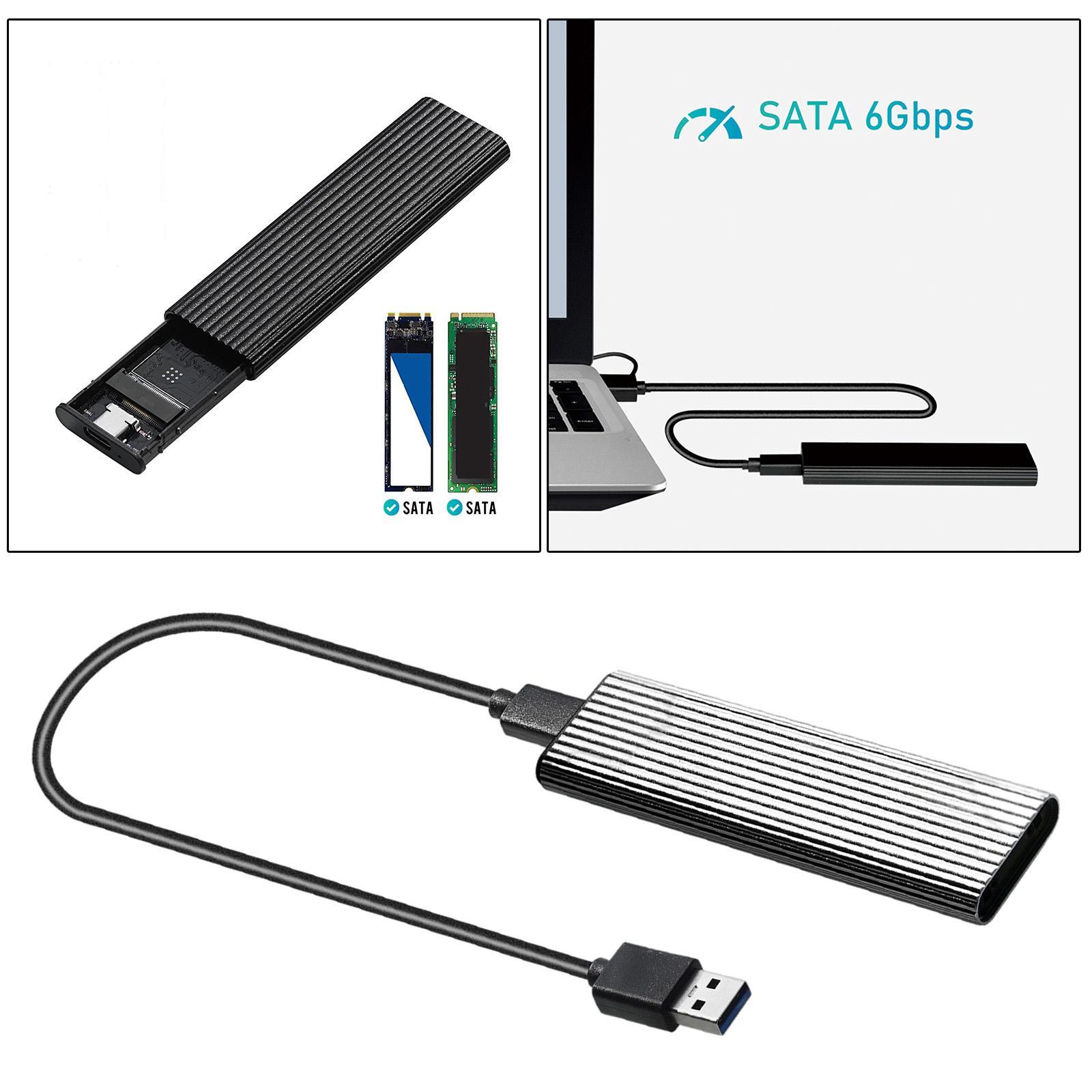 2pcs USB 3.0 to NGFF M.2 B Key SSD External Enclosure Case Cover Adapter