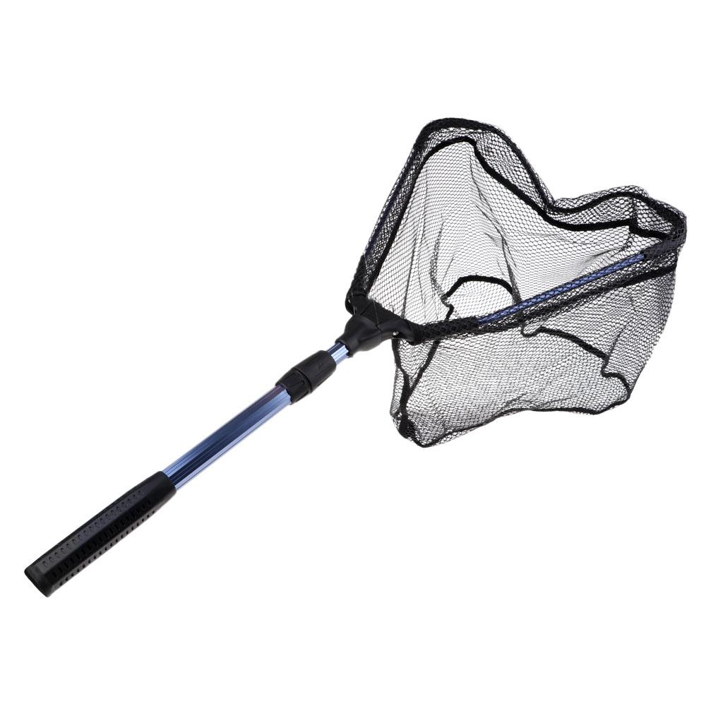 Trilateral Fishing Landing Net Brail Telescopic Handle Foldable Fishing Net