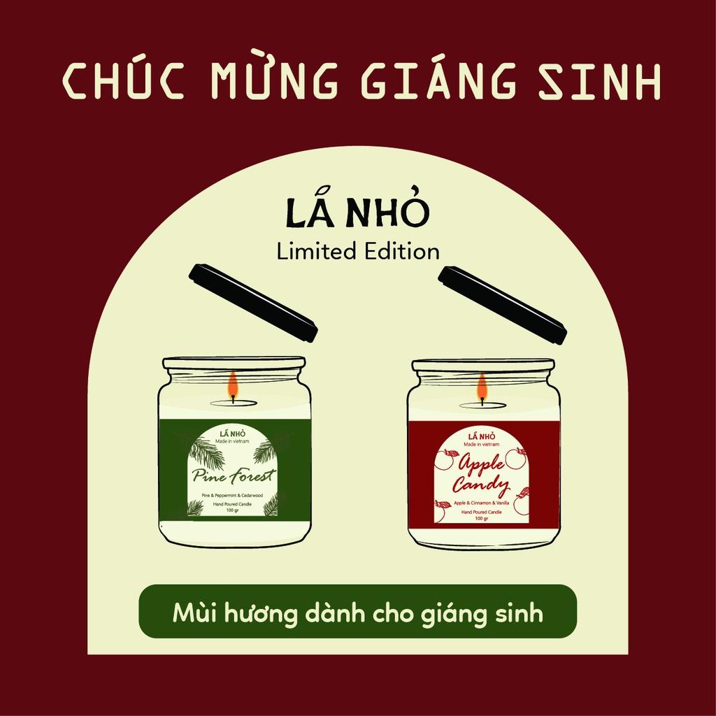 Nến thơm Apple Candy - Nến thơm Lá Nhỏ - Phiên bản giới hạn Giáng Sinh 2021 - Mùi Táo Ngọt + Vanilla + Quế - An toàn