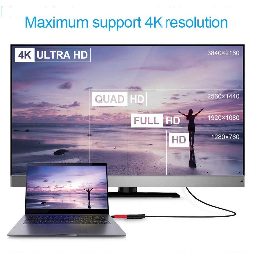 Đầu chuyển USB Type-c ra Displayport (đầu cái) - độ phân giải 4K 30Hz - Hồ Phạm