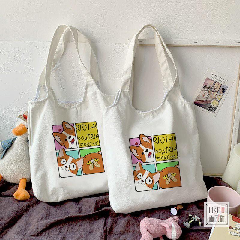 TÚI TOTE in hình chó con cute - Túi Tote canvas cao cấp