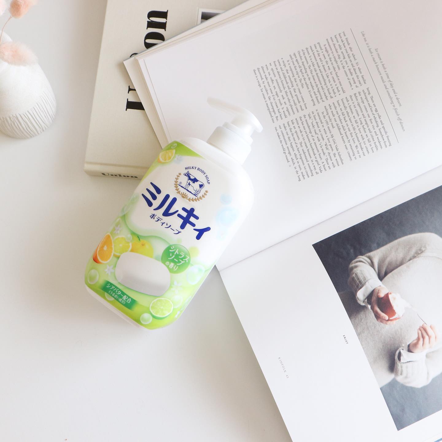 Combo Sữa Tắm Sáng Da Hương Cam Chanh Cow Milky Body Soap Citrus