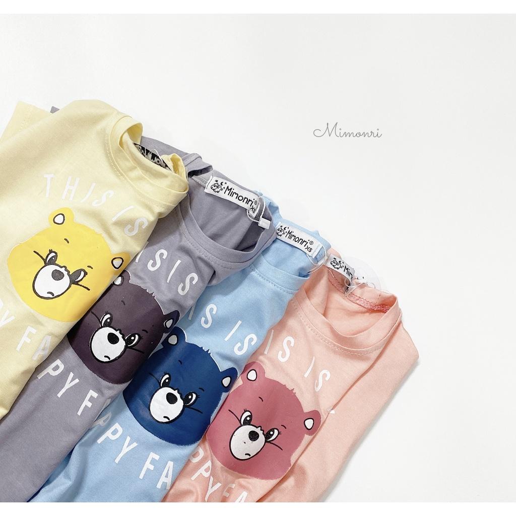 Bộ Cộc Tay Cho Bé Trai, Bé Gái KIMCHIBABY Vải Thun Lạnh Hoạ Tiết Gấu Dễ Thương, Đồ Bộ Cho Bé Mặc Nhà