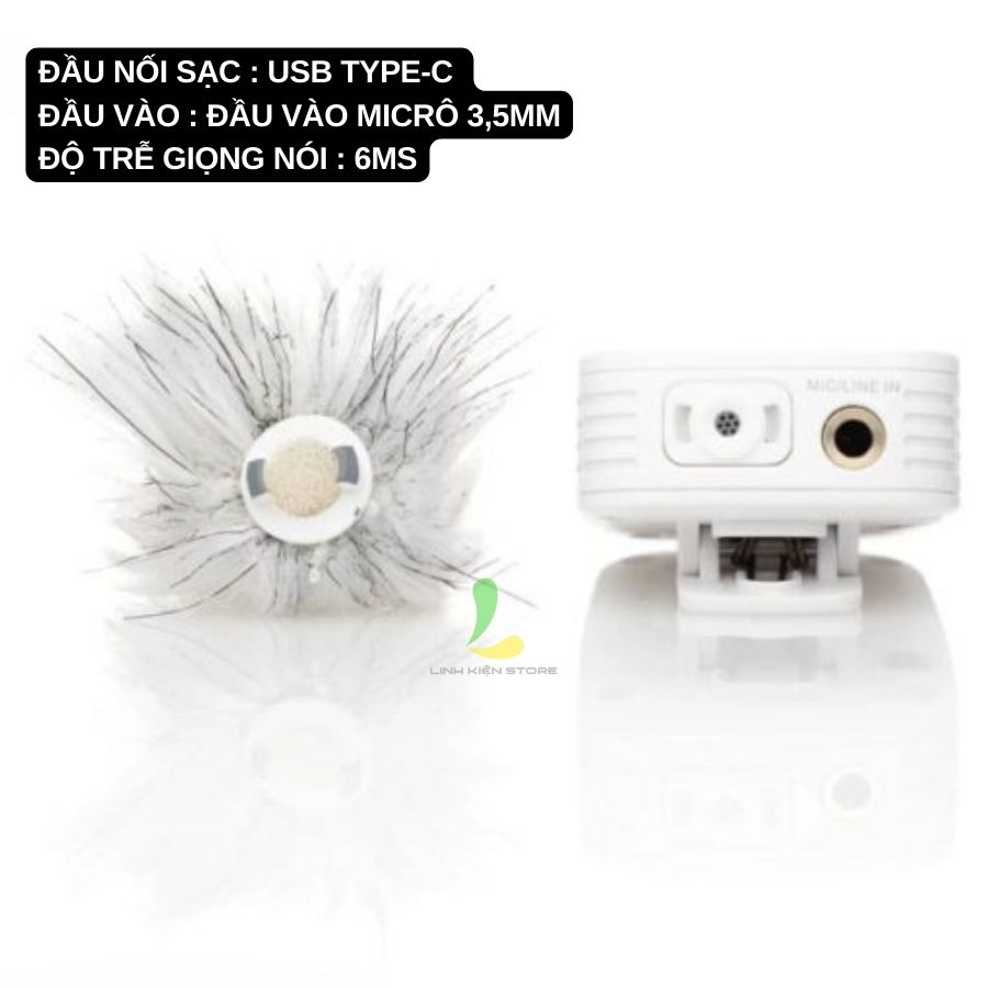 Micro thu âm Saramonic Blink 500 Pro B1W - Micro ghi âm tần số hoạt động 2.4GHz, pin 8 giờ tương thích nhiều thiết bị - Hàng nhập khẩu