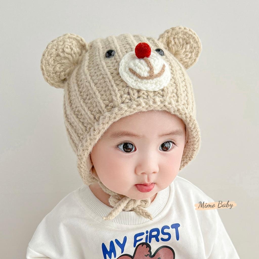 Mũ nón len mùa đông đan hình tai chuột dễ thương cho bé ML192 Mimo Baby