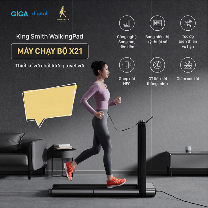 Máy chạy bộ thông minh Kingsmith X21 Bản Quốc Tế (WalkingPad Treadmill X21) - TRX21F Hàng Chính Hãng