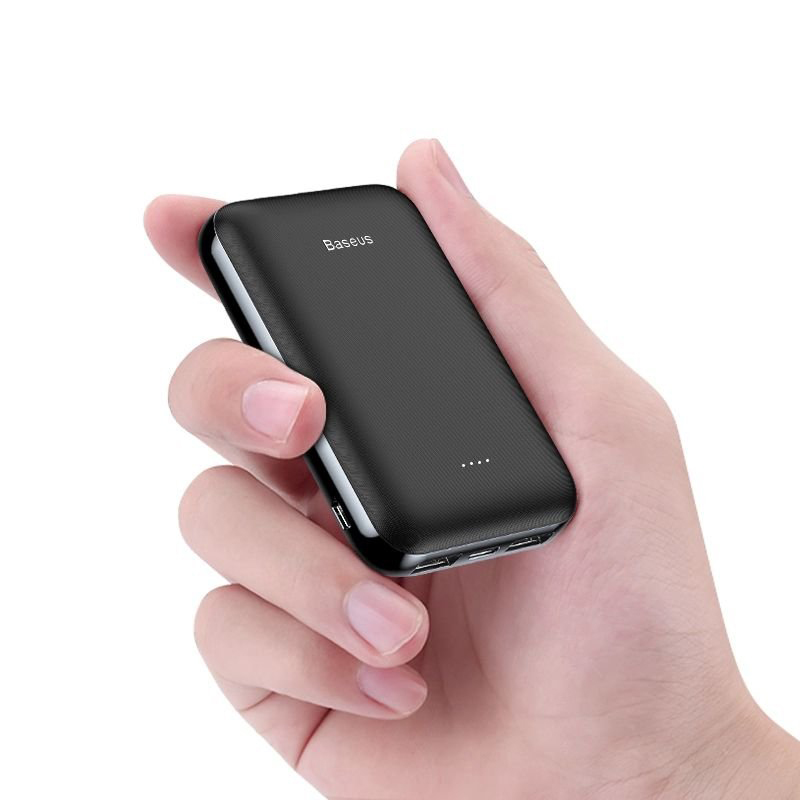 Pin dự phòng 02 cổng USB  - 10000mAh cho iPhone/ Smartphone/ Tablet -  Baseus Mini JA Power Bank X10 - Hàng Chính Hãng