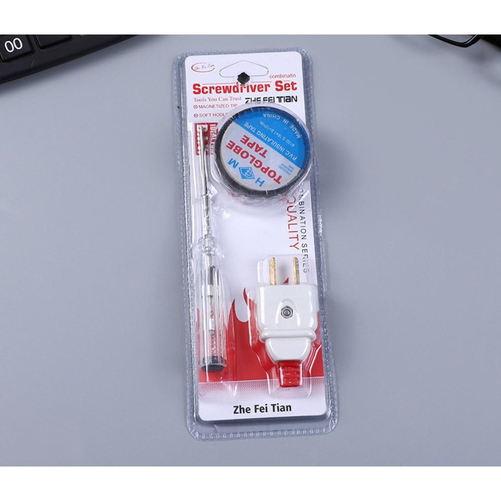 Bộ 3 dụng cụ sửa điện gia đình kèm bút thử điện băng dính phích cắm