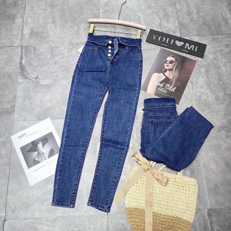 Quần jeans ống đứng cạp cao tôn dáng