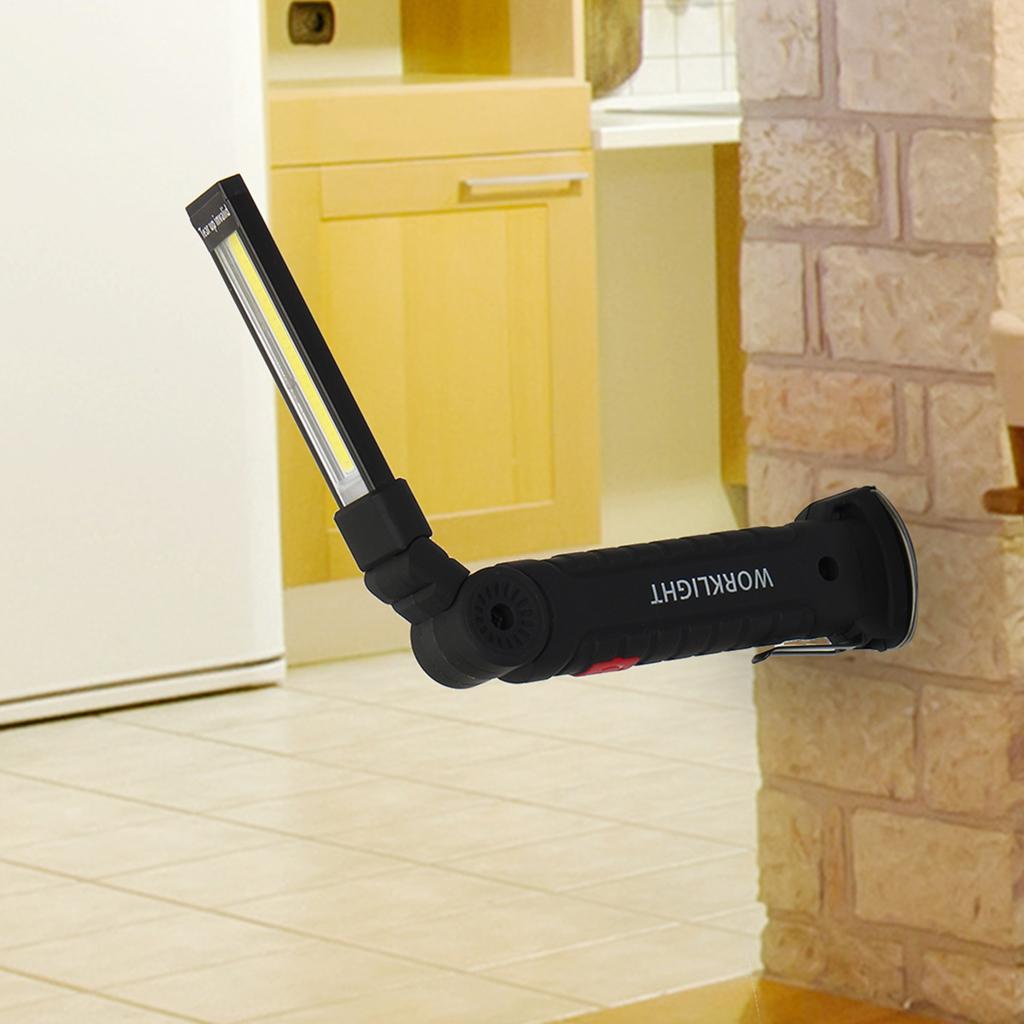 Set of 2, COB LED Work Light Pocket Flashlight Magnetic Base 360° Rotate