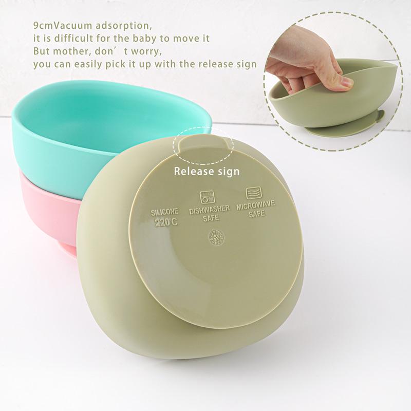 Cho Bé Bộ Đồ Ăn Trẻ Em Silicone Hút Bát Giỏ Muỗng Nĩa Không Chứa BPA Bộ Đồ Ăn Trẻ Em Thực Phẩm An Toàn Tán Thành Silicone Trẻ Em Sản Phẩm