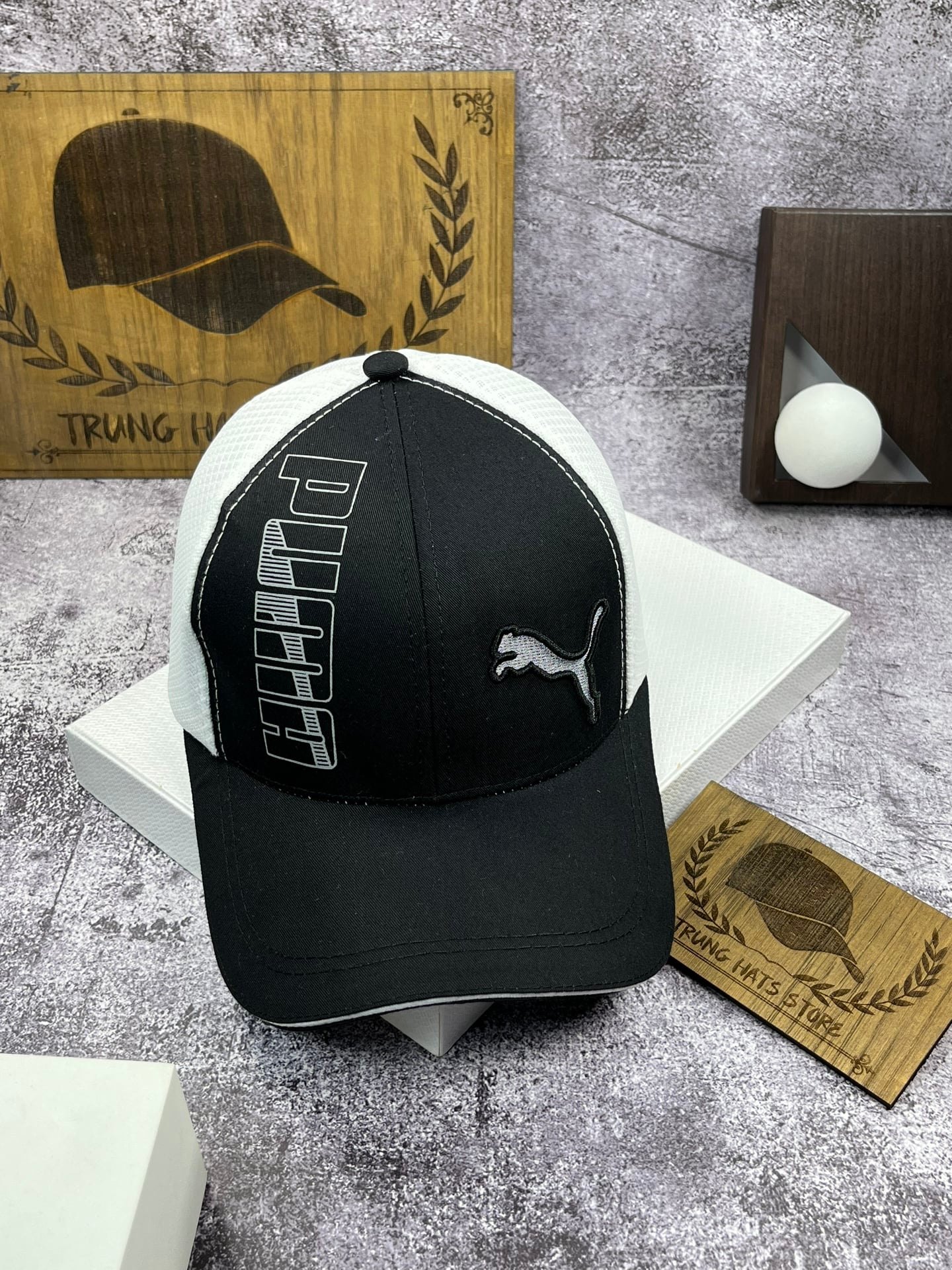 Nón kết, mũ lưỡi trai Pu.ma vải dù phối lưới form chuẩn thời trang cao cấp