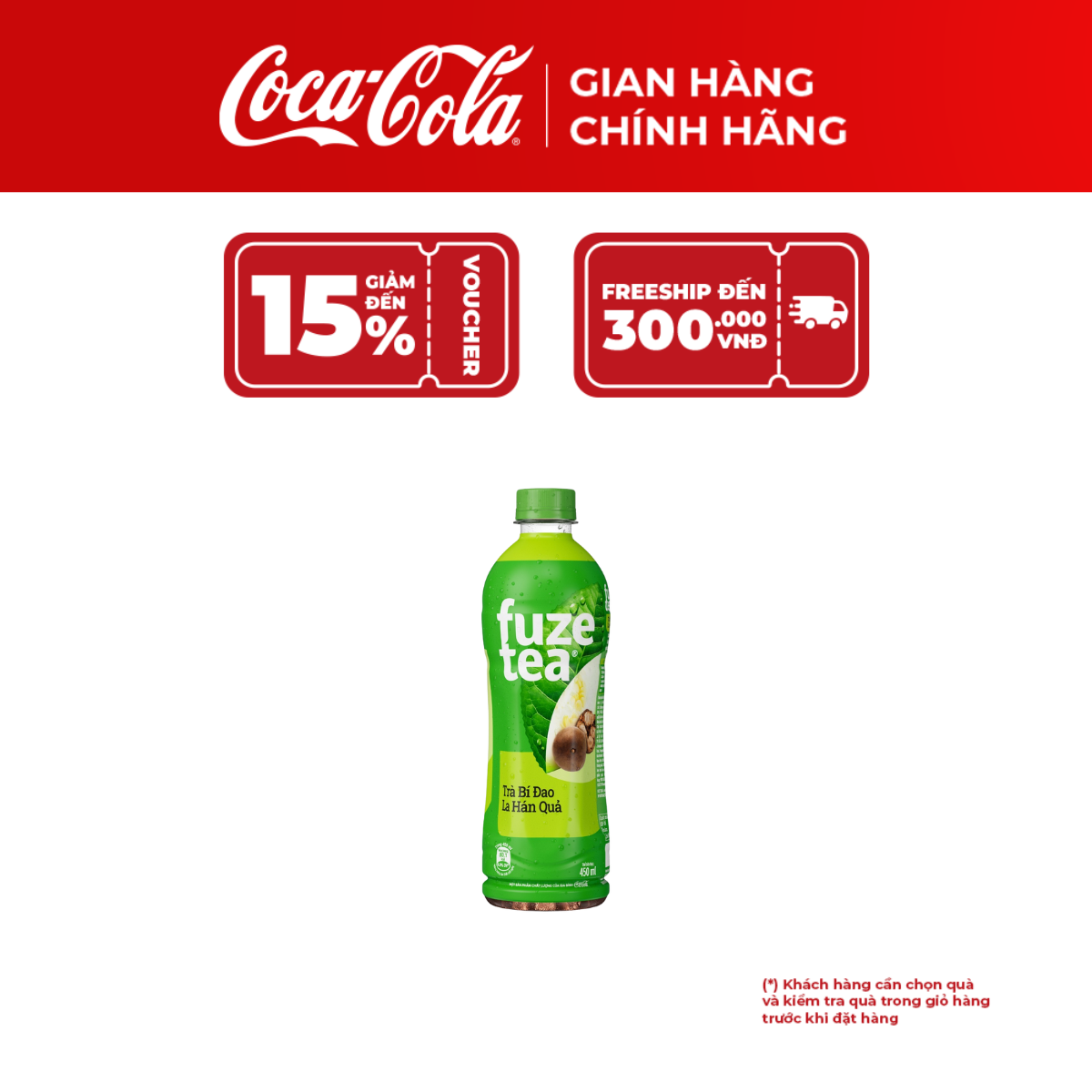 [SALE 11.11] Thùng 24 Chai Trà Bí Đao La Hán Quả 450ml – Fuze Tea, Giải Khát Ngay, Coca-Cola Official Store
